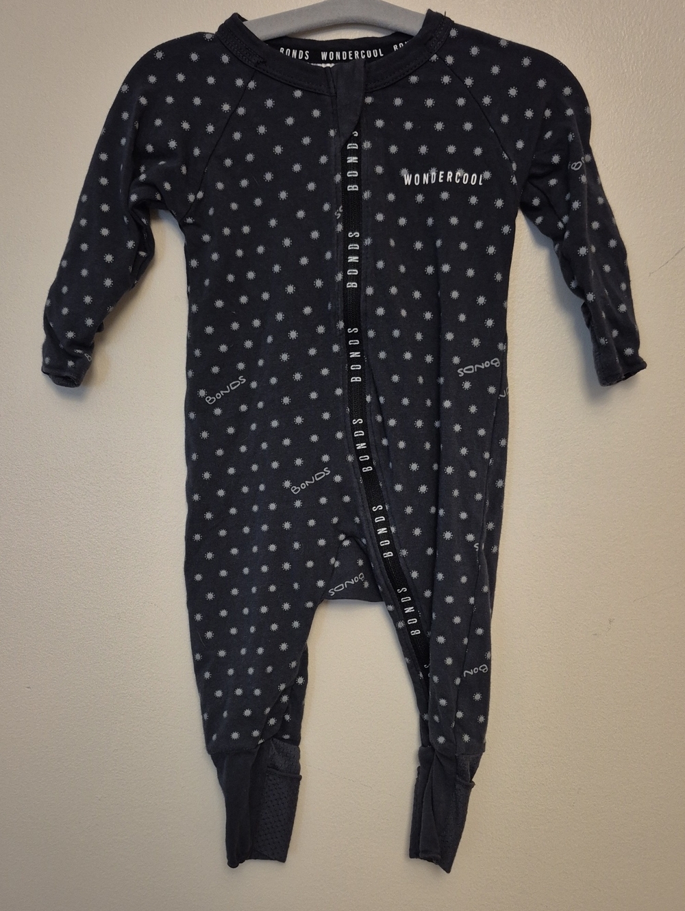 0-3mth - Black Wondercool Bonds Wondersuit Zippy